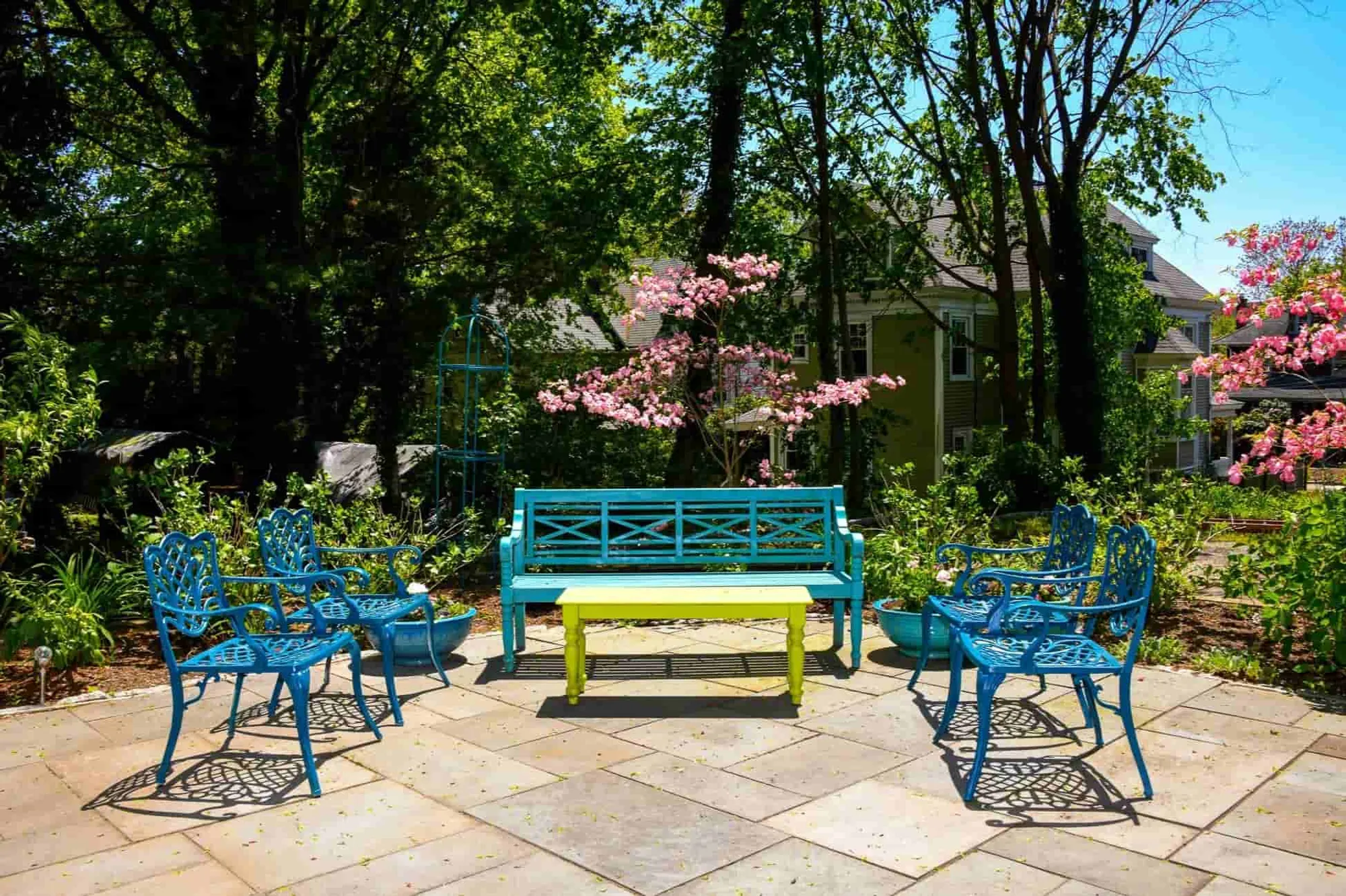 The bluestone patio and gardens at 48 Vauxhall